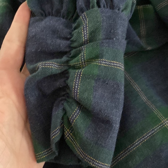 Amaryllis Navy Plaid Cuff-Sleeve Button-Up Shirt💙💚💙 - Picture 10 of 14